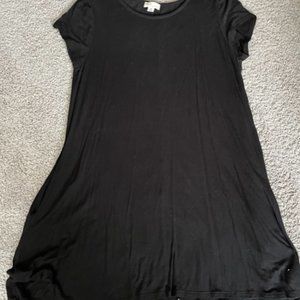 Black T-Shirt Dress with Pockets